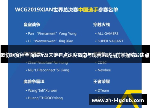 欧协联赛程全面解析及关键看点深度指南与观赛策略提前掌握精彩焦点 欧协联赛程全面解析及关键看点深度指南与观赛策略提前掌握精彩焦点